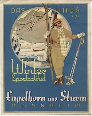 Kleines Werbeplakat: Das Haus für Wintersportartikel - Engelhorn und Sturm, Mannheim.