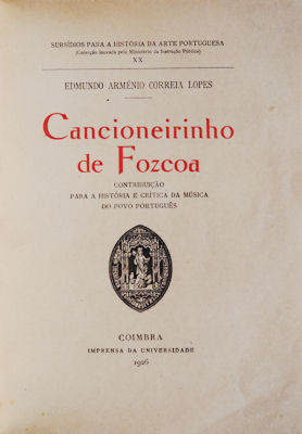 Bild des Verkufers fr CANCIONEIRINHO DE FOZCOA. zum Verkauf von Livraria Castro e Silva