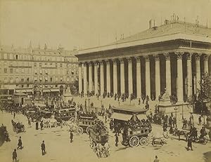France Paris La Bourse Stock Exchange Horse Omnibus Old Photo Neurdein 1900