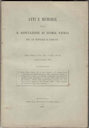 Atti e memorie della R. Deputazione di Storia Patria per le provincie di Romagna. Terza serie. Vo...