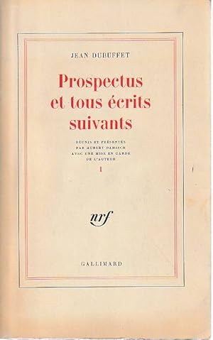Seller image for Prospectus et tous crits suivants I, tome1, for sale by L'Odeur du Book