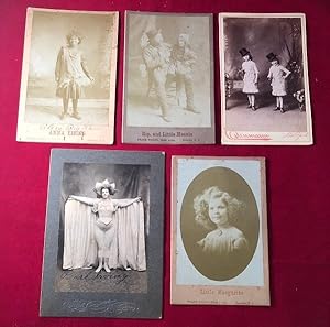 LOT X 5 Early 20th Century VAUDEVILLE Cabinet Cards [Rip Van Winkle, Baton Girls, ETC]