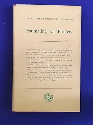 Image du vendeur pour Estimating for Printers. mis en vente par Wykeham Books