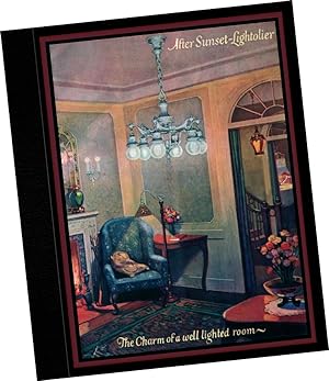 1924 After Sunset : Lightolier : The Charm of a well lighted room -- A new replica of the origina...