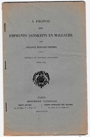 Les Onomatopées en malgache - A propos des emprunts sanskrits en malgache - Les Pèlerinages des h...