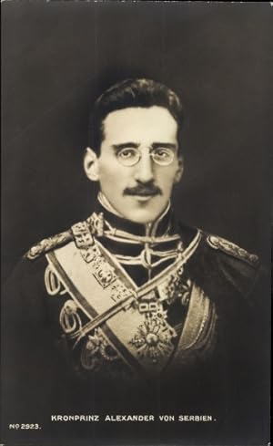 Ansichtskarte / Postkarte Kronprinz Alexander von Serbien, Portrait