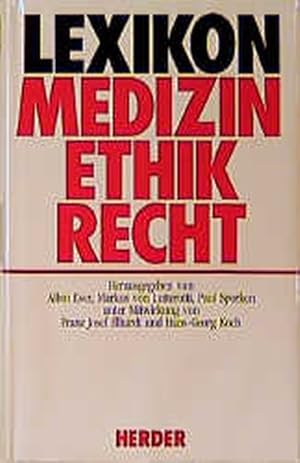 Bild des Verkufers fr Lexikon Medizin, Ethik, Recht zum Verkauf von Versandantiquariat Felix Mcke