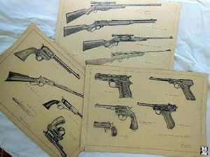 DIBUJOS ORIGINALES A LÁPIZ : PISTOLAS, RIFLES Y ARMAS DEL OESTE