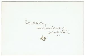 Bild des Verkufers fr Nice ink signature and inscription, "Mrs. MacNary, with the compliments of J. McNeill Whistler," on an album page. zum Verkauf von Kotte Autographs GmbH