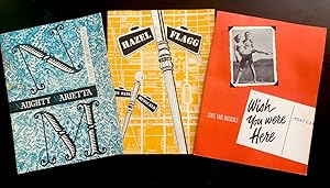 Three (3) Summer Stock Theatre programs from 1954: 'Wish You Were Here', 'Hazel Flagg', & 'Naught...