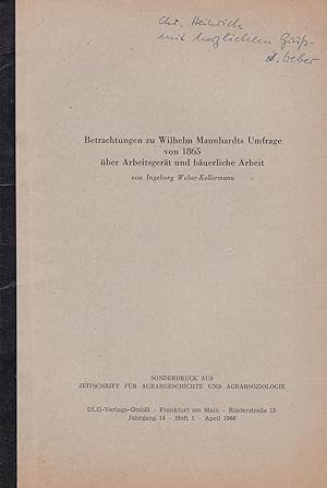 Betrachtungen zu Wilhelm Mannhardts Umfrage von 1865 über Arbeitsgerät und bäuerliche Arbeit