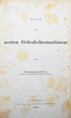 Klinik des acuten Gelenkrheumatismus.