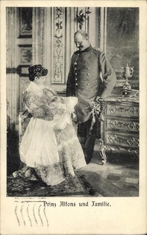 Ansichtskarte / Postkarte Prinz und Prinzessin Alfons von Bayern Wittelsbach mit Familie