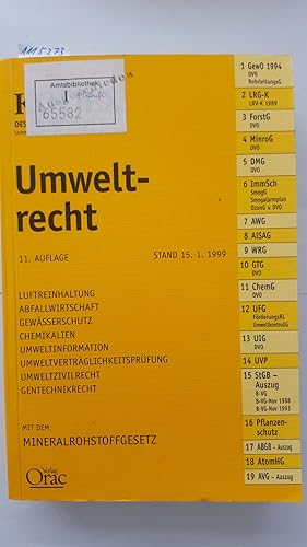 Umweltrecht (Stand 15.1.1999). Kodex des Österreichischen Rechts. Prof. Dr. Doralt.