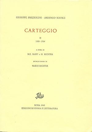 Bild des Verkufers fr Carteggio II: 1920-1964 zum Verkauf von Studio Bibliografico Marini