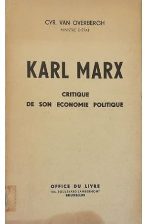 Imagen del vendedor de Karl Marx Critique de son conomie politique a la venta por Libreria Tara