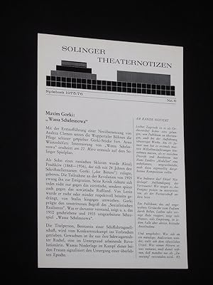 Seller image for Solinger Theaternotizen, Nr. 6, Spielzeit 1975/76 for sale by Fast alles Theater! Antiquariat fr die darstellenden Knste