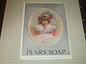 Seller image for 1906 Pears' Soap Color Lithograph Ad "The Beauty of Youth Is Extended To Maturity" by using Pears' Soap for sale by rareviewbooks