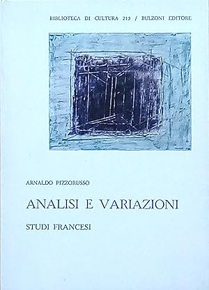 Seller image for Analisi e variazioni. Studi francesi for sale by Bouquinerie L'Ivre Livre