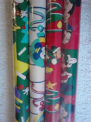 Disney Character Mickey Mouse Christmas Gift Wrap Paper; 4 Rolls [Stationery]