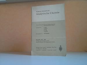 Fresenius' Zeitschrift für Analytische Chemie Band 209, Heft 1 - Vorträge der Arbeitstagung über ...