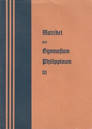 Matrikel des Gymnasium Philippinum zu Weilburg III - Schülerliste 1940 - 1955