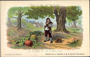 Seller image for Knstler Ansichtskarte / Postkarte Fables de Lafontaine, Le Gland et la Citrouille, Gustave Dor for sale by akpool GmbH