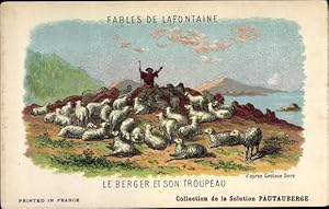 Image du vendeur pour Knstler Ansichtskarte / Postkarte Dor, Gustave, Fables de Lafontaine, le Berger er son troupeau mis en vente par akpool GmbH