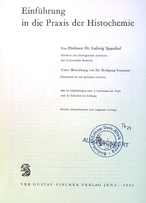 Imagen del vendedor de Einfhrung in die Praxis der Histochemie. a la venta por books4less (Versandantiquariat Petra Gros GmbH & Co. KG)