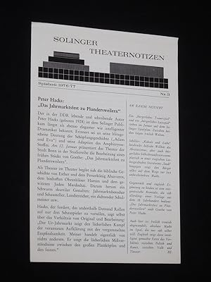 Solinger Theaternotizen, Nr. 3, Spielzeit 1976/77