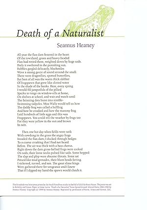 Immagine del venditore per Death of a Naturalist venduto da Granary Books