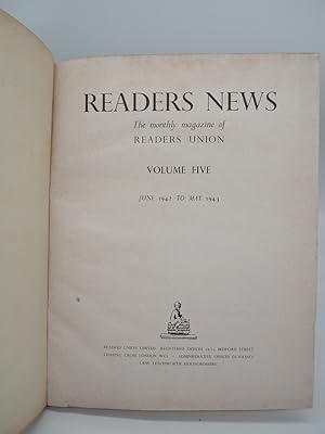 Seller image for Readers News: The monthly magazine of Readers Union. Volume 5, June 1943 to May 1944. for sale by ROBIN SUMMERS BOOKS LTD