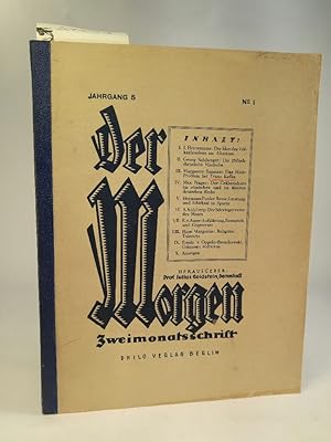 Seller image for Der Morgen; Jahrgang 5, Heft 1 Zweimonatsschrift for sale by ANTIQUARIAT Franke BRUDDENBOOKS