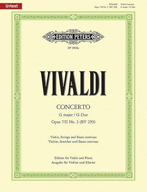 Konzert für Violine, Streicher und Basso continuo op. 7 Nr. 2 (2. Buch) G-Dur RV 299 / URTEXT