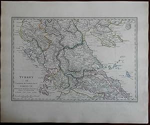 Europe Ottoman Empire Macedonia Greece Euboea c. 1840 SDUK detailed antique map