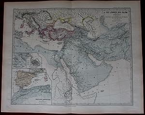 Lands of Islan historical 750-945 Arabia Mesopotamia 1880 Menke Spruner map