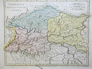 Vindelicia Rhaetia Noricum Ancient World Alps 1815 Wilkinson historical map