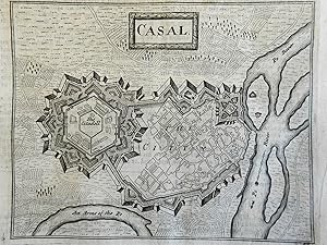 Cassel Hessian city Holy Roman Empire detailed plan 1700's engraved city plan