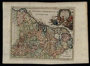 Netherlands Holland Belgium Flanders Nederland 1711 Gods cartouche map