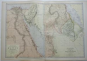 Nile Valley Egypt Nubia Abyssina Sudan Red Sea Cairo Alexandria 1882 Blackie Map