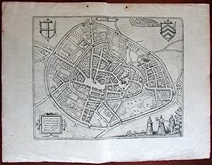 Lier Brabant Netherlands Holland c.1612 Braun & Hogenburg city plan large