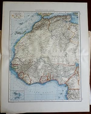 West Africa Morocco Guinea Algiers Sahara Desert Cape Verde Islands 1896 map