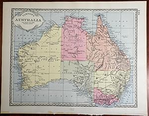 Australia New South Wales Queensland Victoria West Australia 1885 Tunison map