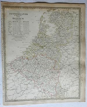 Netherlands Belgium Holland Utrecht Flanders 1844 SDUK detailed antique map