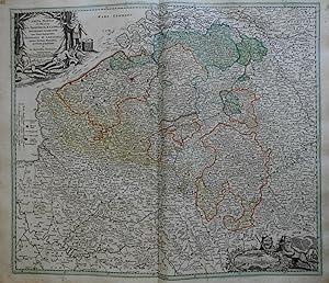 Belgium Austrian Netherlands Catholic Provinces 1740 Homann decorative folio map