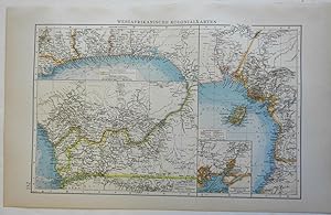 German Colonial West Africa Congo Cameroon 1898 Andrees very detailed map
