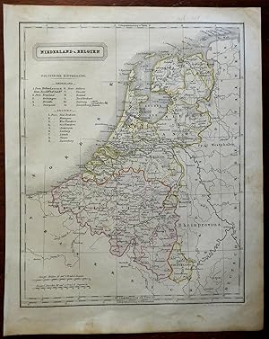 Netherlands & Belgium Holland Brabant Flanders Utrecht Amsterdam 1854 Biller map