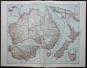 Australia New Zealand New Guinea Fiji 1950's Catholicism Religious Vintage Map