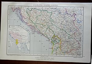 Yugoslavia Albania Serbia Bosnia 1950's Catholicism Religious Vintage Map