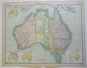 Australia Political Map Population Density Vegetation Rainfall 1922 large map